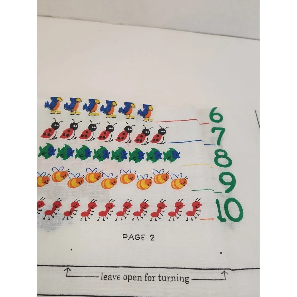 Vtg 1980s Cranston VIP Fabric Panel Teacher's Pets Learning Book Uncut Unwashed